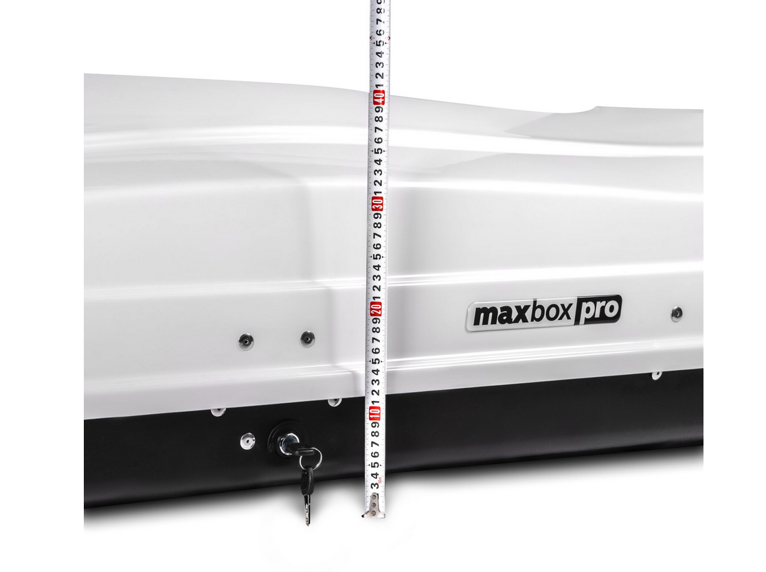 Автобокс MaxBox PRO 520 (большой) белый глянцевый 196*80*43 см двустороннее открывание (багажный бокс на крышу) — изображение 3